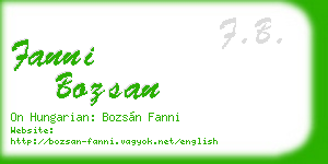 fanni bozsan business card